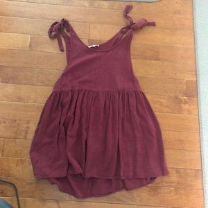 Lottie Moss Maroon Tie Strap Babydoll Dress